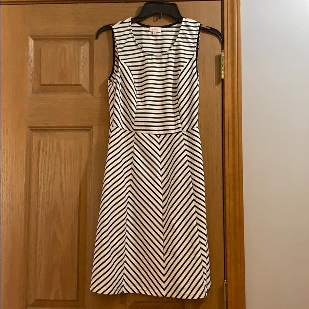 Pixley White and Black Striped Dress Size XS